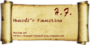 Huszár Fausztina névjegykártya